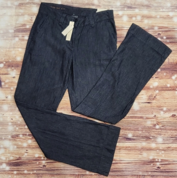 TALBOTS & Ann Taylor LOFT Sz 4 Wide Leg Denim Jean Bundle with Bonus Necklace - Picture 4 of 7